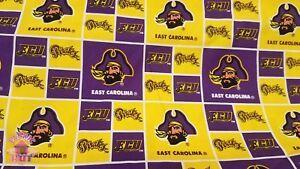 Pirates Old Logo - NCAA East Carolina University ECU Pirates Cotton Fabric Throwback