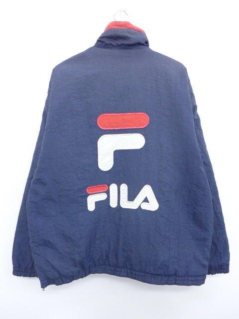 Old Fila Logo - RUSHOUT: Old clothes jacket Fila FILA logo big size dark blue navy ...