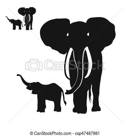 Two Elephant Logo - two elephants logo two elephants silhouettes digital wall art vector ...