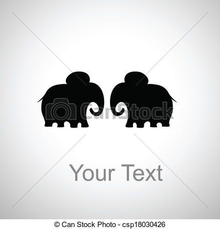 Two Elephant Logo - two elephants logo silhouette two elephants with space for text free ...