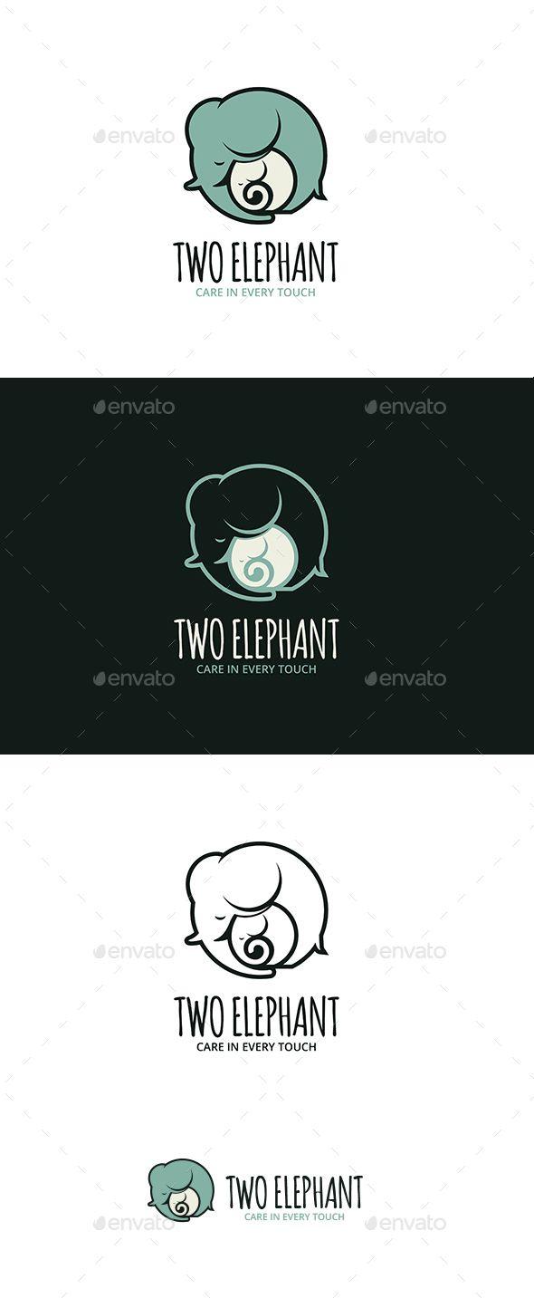 Two Elephant Logo - Two Elephant Logo by Nattanka Features Fully editable text | Ideas ...