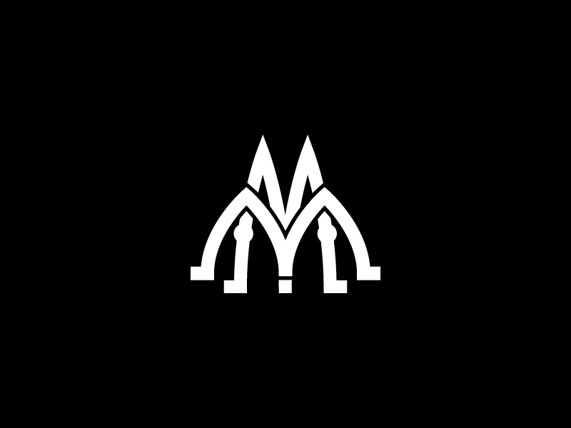 Double M in Triangle Logo - Monogram