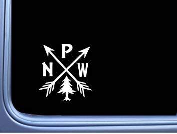 Amazon.com Arrows Logo - Amazon.com: Pacific Northwest PNW Hiking Vinyl M114 6 Inch Sticker ...