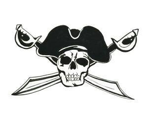 Pirate Surf Logo - Pirate Skull Swords Sticker Decal Helmet Equipment Cooler Surfing