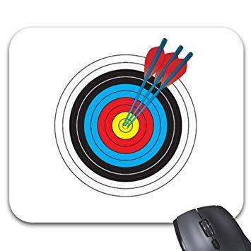 Amazon.com Arrows Logo - Amazon.com : Archery Target with Arrows Mouse Pad Trendy Office Desk