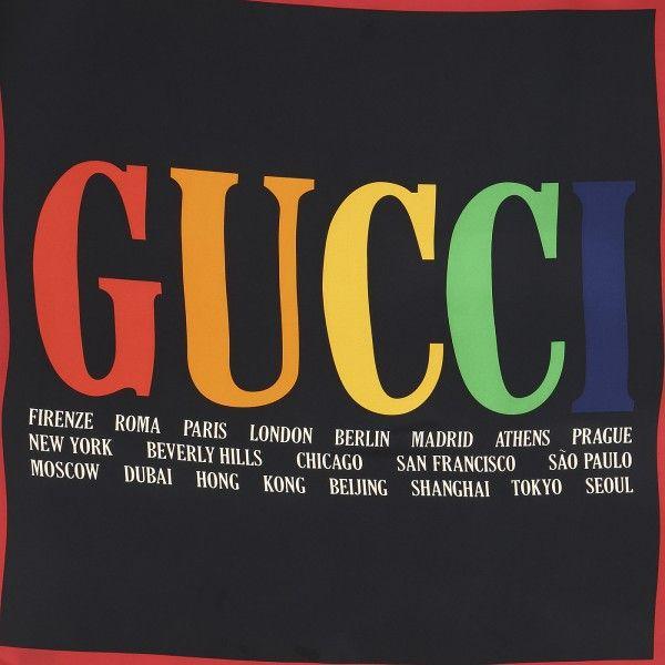 Colorful Gucci Logo - Gucci printed silk foulard