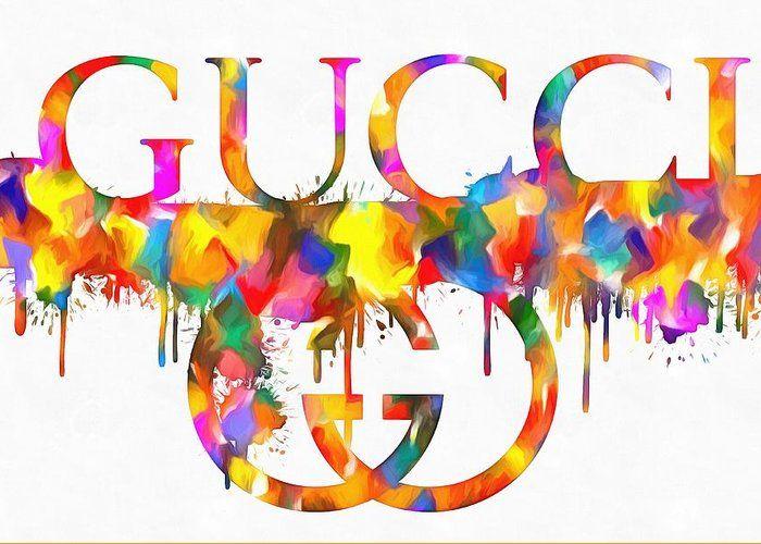 Colorful Gucci Logo - Colorful Gucci Paint Splatter Greeting Card for Sale by Dan Sproul