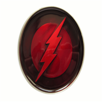 Red Lightning Logo - Retro Deep Red Lightning Logo Flash Gordon Belt Bu