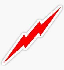 Red Lightning Bolt Logo - Lightning Flash Stickers | Redbubble