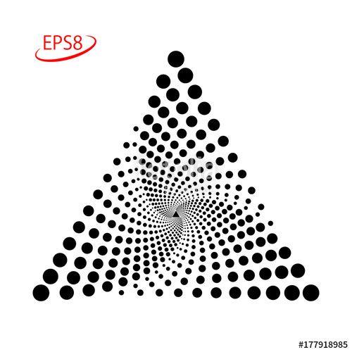 Spiral Colored Dots Logo - Triangle Logo Design. Vector Illustration of Spiral Monochrome Dots ...