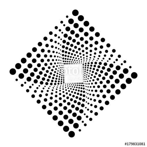 Spiral Colored Dots Logo - Rhombus Logo Design. Vector Illustration of Spiral Monochrome Dots ...