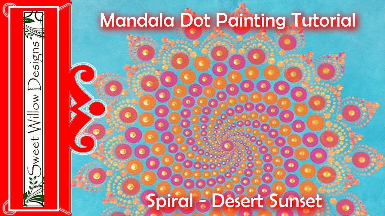 Spiral Colored Dots Logo - How to Paint Dot Mandalas #006 - Desert Sunset Spiral and Color ...