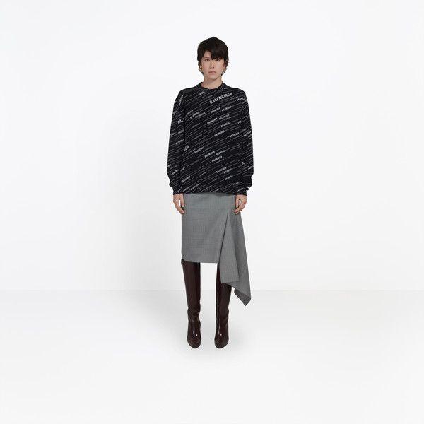 Black White V Logo - Women's Sweaters | Turtleneck & V Neck Sweaters | Balenciaga