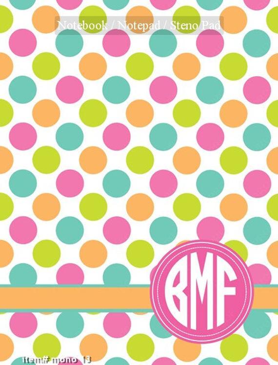 Spiral Colored Dots Logo - Bright Teal Pink Orange and Green Multi Color Dots Monogram
