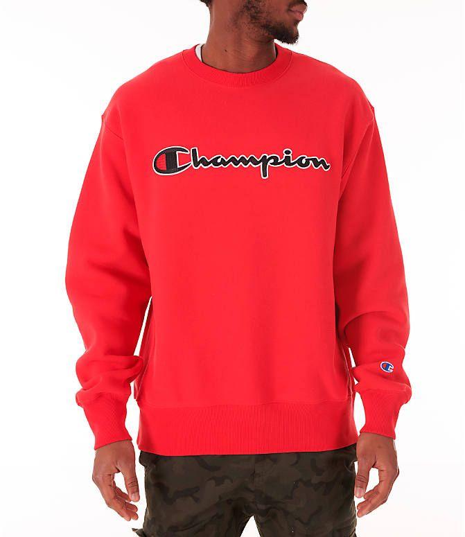 Champion Clothing Line Logo - Men's Champion Reverse Weave Script Logo Crewneck Sweatshirt| Finish ...