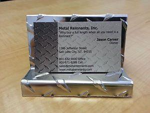 Diamond Plate Business Logo - Aluminum Diamond Plate Business Card Display Holder