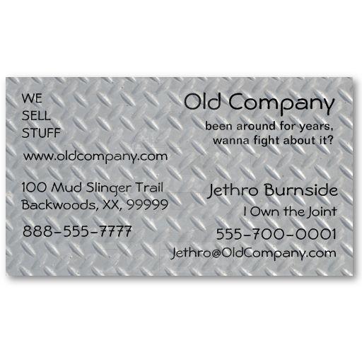Diamond Plate Business Logo - Steel Diamond Plated Safety Panel Business Card. RGebbiePhoto Best