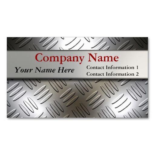 Diamond Plate Business Logo - Diamond Plate Metal Look Business Cards | Silver Metallic Business ...