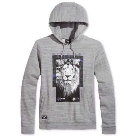 LRG Lion Logo - LRG NEW Gray Mens Size Large L Lion Logo Two-Pocket Hooded Sweater ...