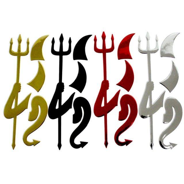 Auto Mobile Car Logo - 3D Funny Car Stickers Little Devil Angel Sticker on Car Logo ...