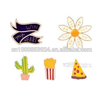 Food Flower Logo - Hard Enamel Metal lapel Pins custom metal logo Flower Food Brooch