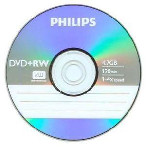 DVD Disc Logo - PCS Philips DVD RW 4X Logo Blank Recordable Disc 4.7GB 120Min
