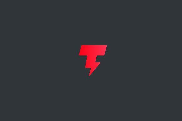 Red Letter T Logo - Universal letter T logo. Flash sign. ~ Logo Templates ~ Creative Market