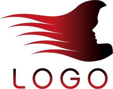 Red Flowing Hair Logo - Hair salon logo template vector Free vector in Encapsulated