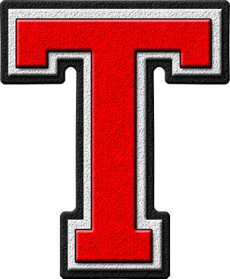 Red Letter T Logo - Presentation Alphabets: Scarlet Red Varsity Letter T