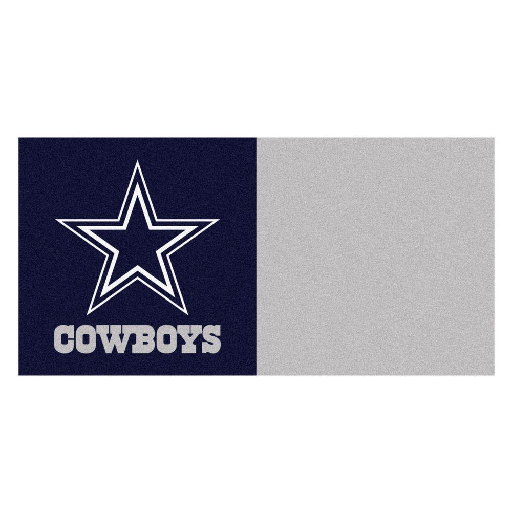 Grey and Navy Blue Logo - FANMATS NFL Cowboys Navy Blue and Grey Nylon 18 in. x 18