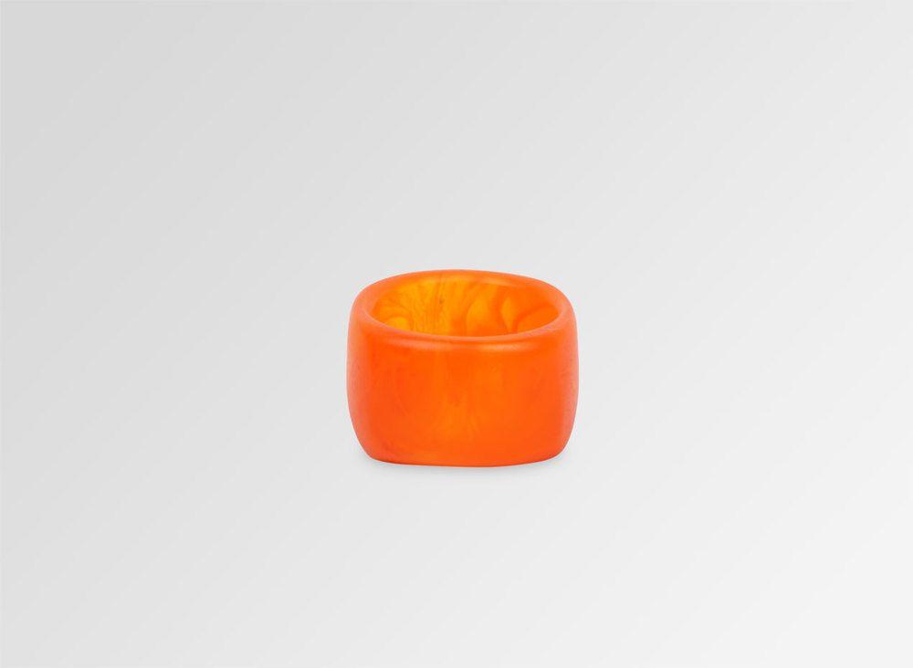 Orange Cube Swirl Logo - Resin Cube Ring - Orange Swirl T - Dinosaur Designs Australia