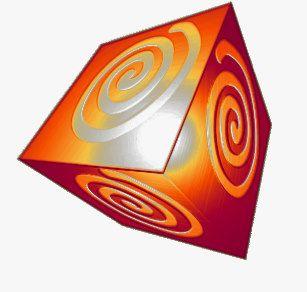 Orange Cube Swirl Logo - 3D Cube Clothing