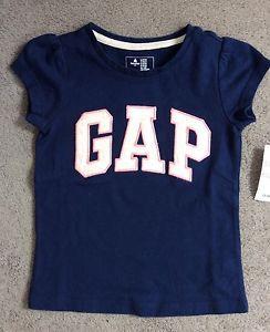 Grey and Navy Blue Logo - BABY GAP SHORT SLEEVE NAVY BLUE T.SHIRT WITH GREY LOGO EDGED IN PINK