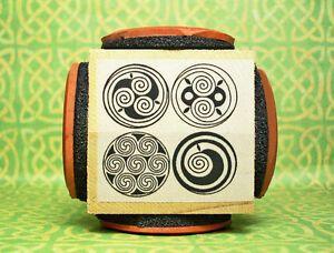 Orange Cube Swirl Logo - Celtic Spirals Rubber Stamps, 4 Design Set on One Cube Swirls | eBay