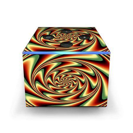 Orange Cube Swirl Logo - Skin Decal for Amazon Fire TV CUBE + REMOTE / trippy motion moving
