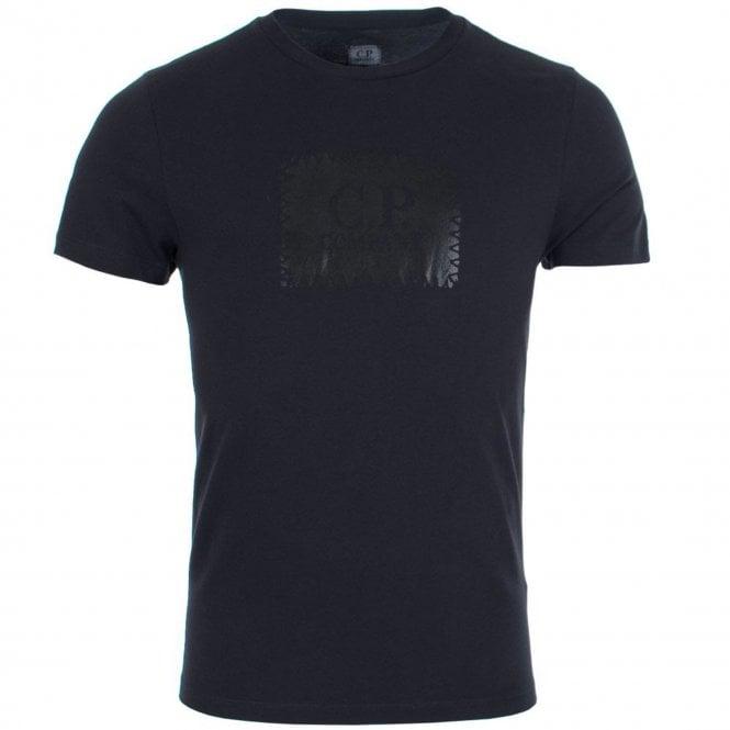Grey and Navy Blue Logo - C.P. Company C.P. Company Logo Print T Shirt Navy Blue 888