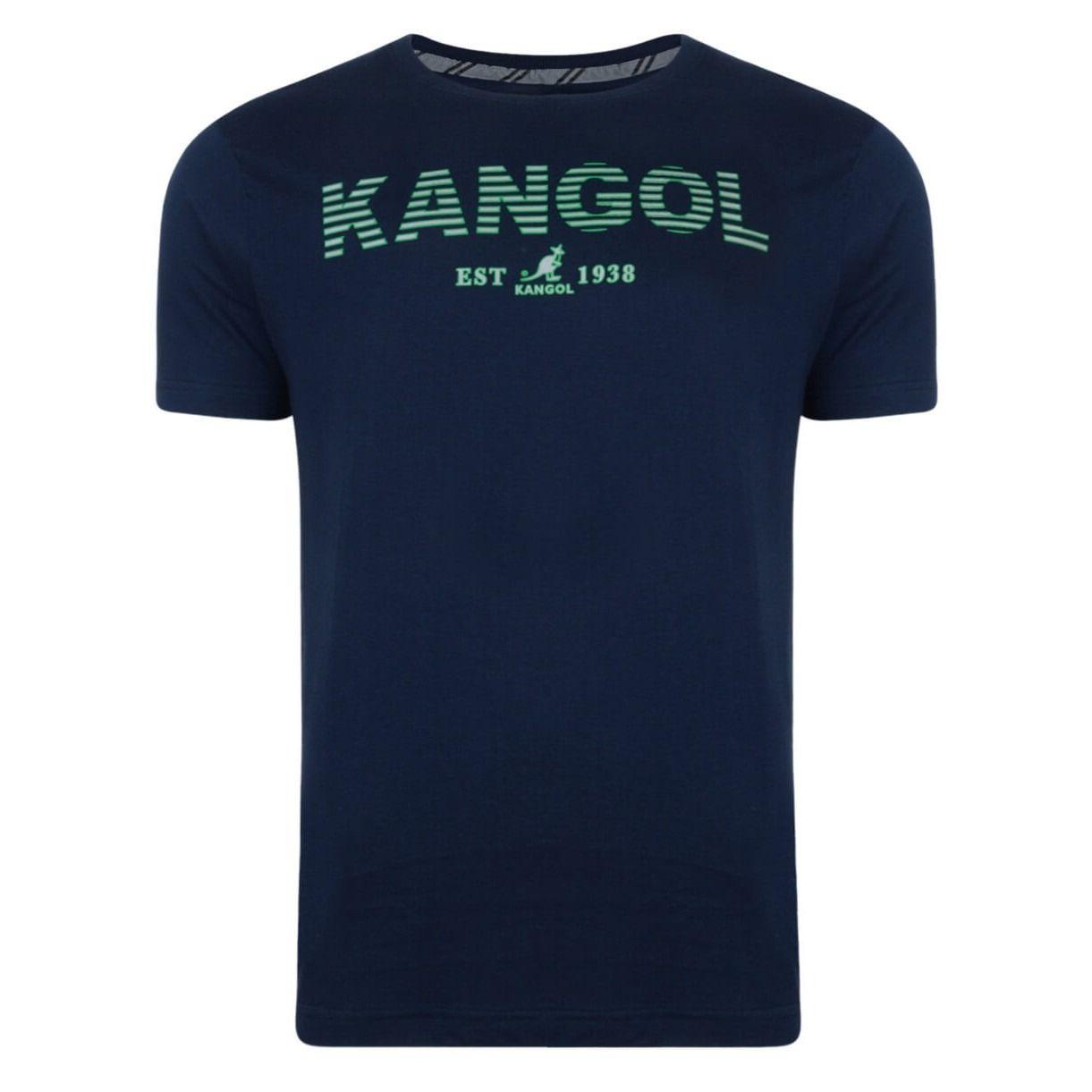 Grey and Navy Blue Logo - Kangol Crew Neck Logo T-shirt Navy Blue | Jean Scene