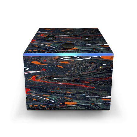 Orange Cube Swirl Logo - Skin Decal for Amazon Fire TV CUBE + REMOTE / Paint Splatter Swirls ...