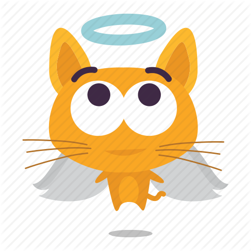 Cat Emoji Logo - Angel, cat, emoji icon