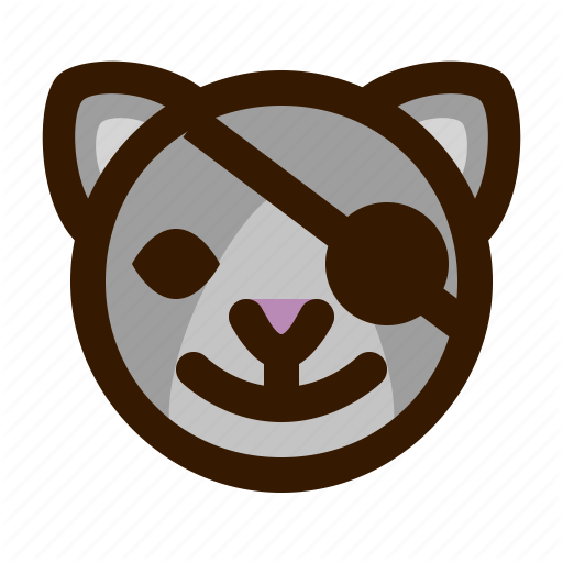 Cat Emoji Logo - Animal, avatar, cat, emoji, emoticon, face, pirate icon