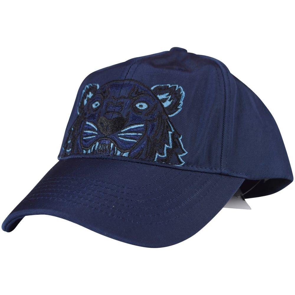 Grey and Navy Blue Logo - KENZO Kenzo Navy Blue Tiger Logo Cap - Men from Brother2Brother UK
