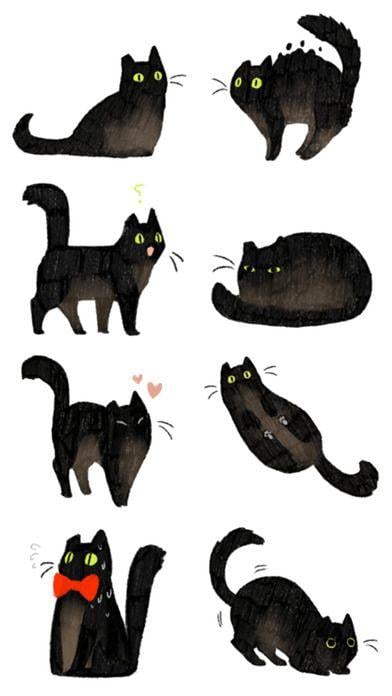 Cat Emoji Logo - Black Lazy Cat • Stickers & Emojis | Apps | 148Apps