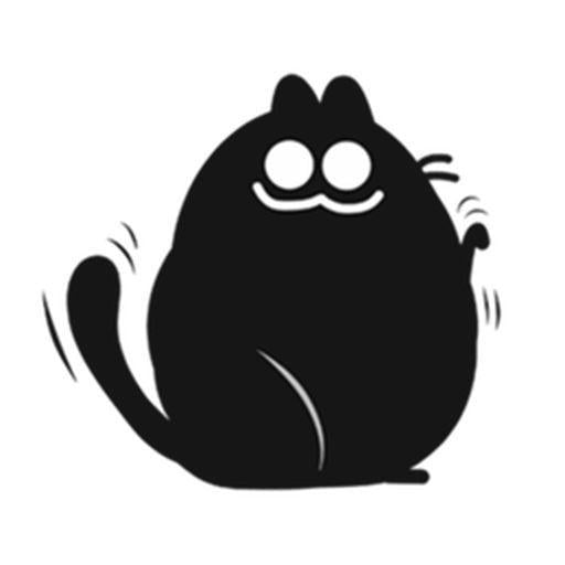 Cat Emoji Logo - Lucky Black Puffy Cat Emoji Stickers App Data & Review - Stickers ...