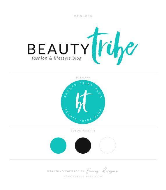My Blogger Logo - Teal Logo Photography Logo Design Branding Package Blog Logo Makeup ...