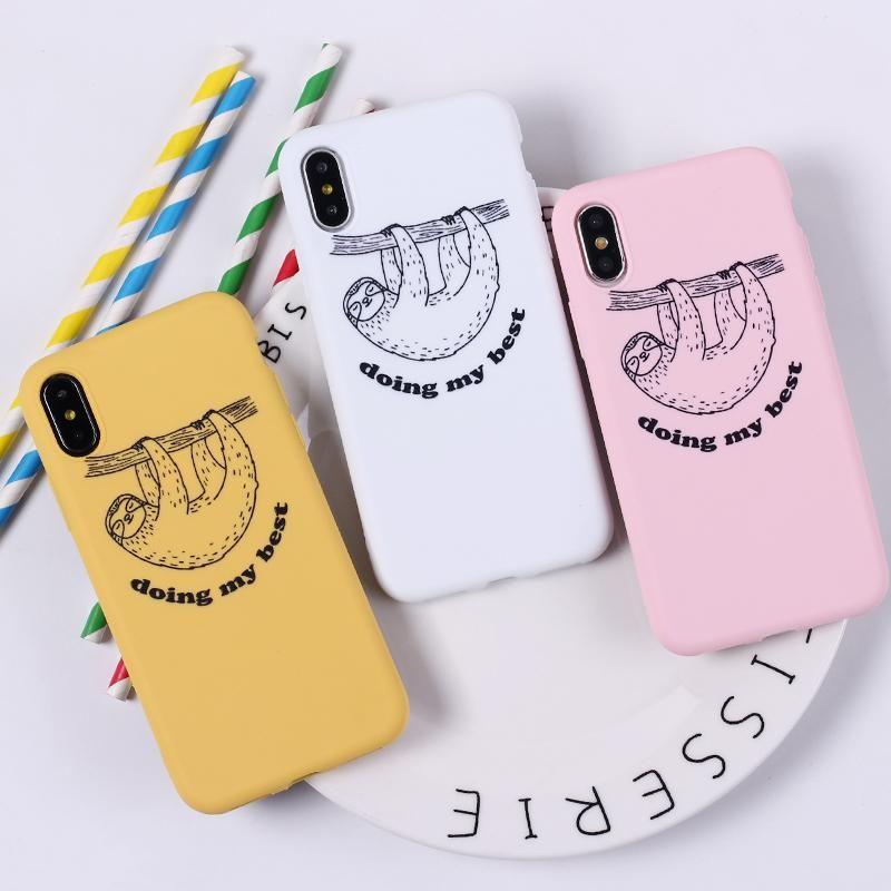 Cat Emoji Logo - Cute Cartoon Sloth Animals Cat Emoji Soft Silicon Printed Phone Case ...