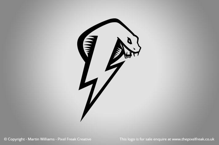 Cobra Snake Logo - Cobra Snake Lightning Bolt Logo *For Sale* – Logo Design | Graphic ...