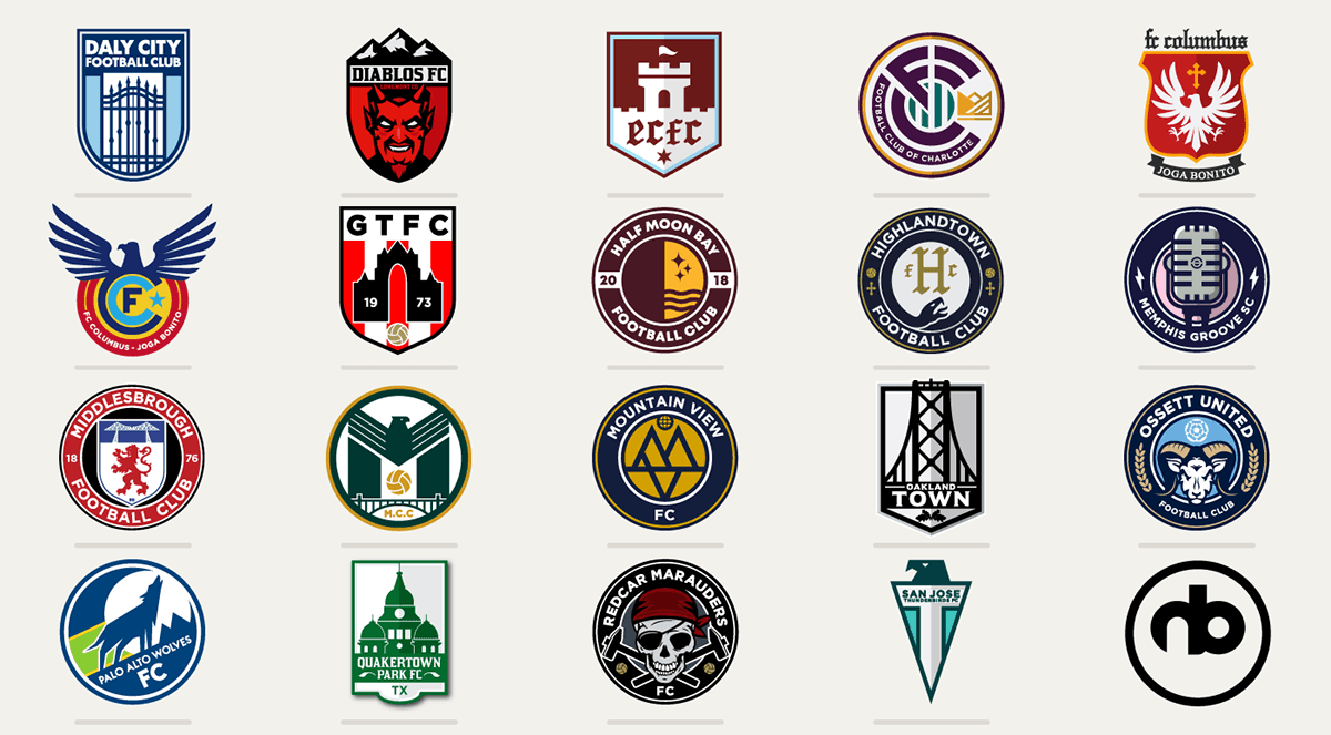 Soccer Emblems Logo - Football Soccer Crests Collection.02 On Pantone Canvas Gallery
