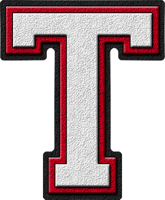 Red Letter T Logo - Presentation Alphabets: White & Cardinal Red Varsity Letter T