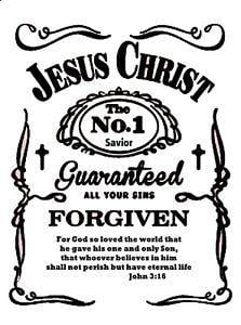 White Christian Logo - christian logo Jesus Religious t shirts forgiven size S personalised ...