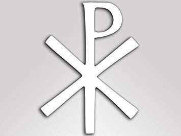 White Christian Logo - American Vinyl White Vinyl CHI RHO LABERUM Symbol Sticker (christian ...